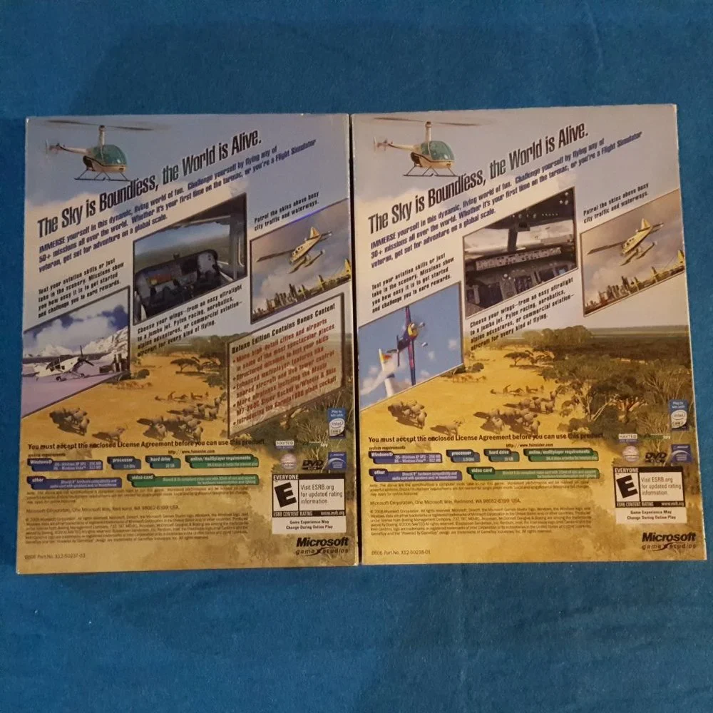 NWT Microsoft Flight Simulator X and X Deluxe Edition